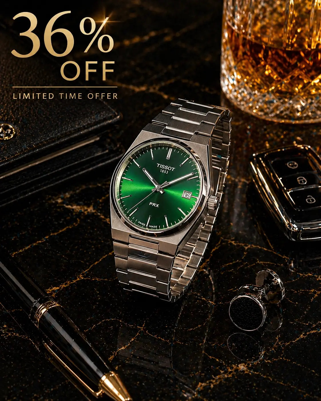 TISSOT PRX Premium Stainless Steel Luxury Timepiece for Men — Designed for Confidence, Power and Elegance Roman Essentials