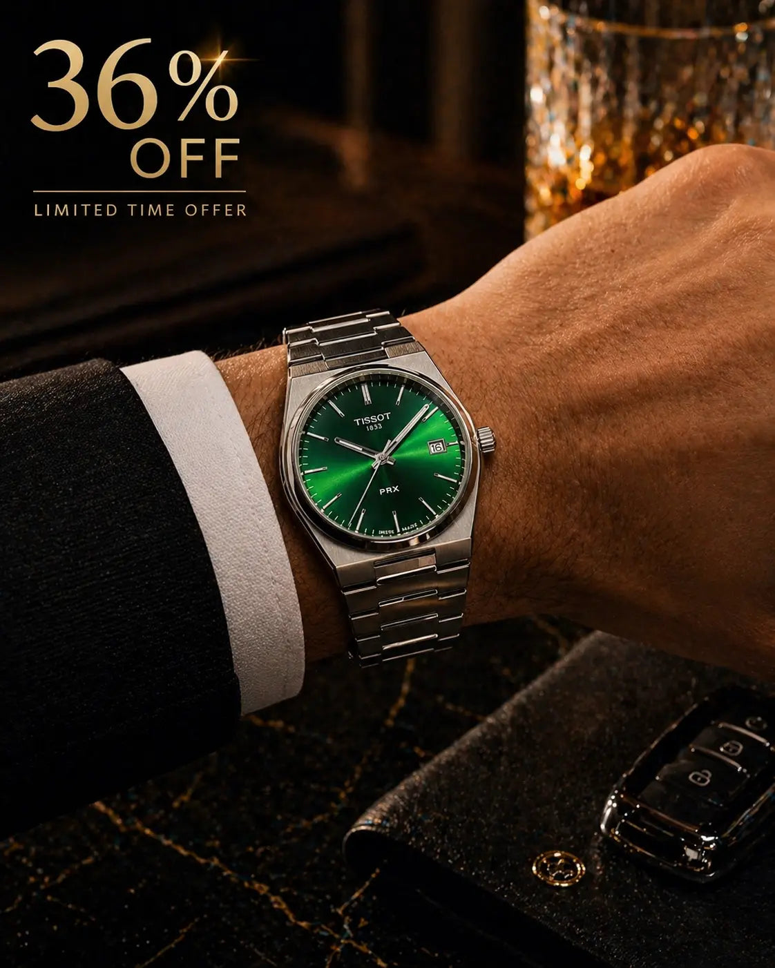 TISSOT PRX Premium Stainless Steel Luxury Timepiece for Men — Designed for Confidence, Power and Elegance Roman Essentials