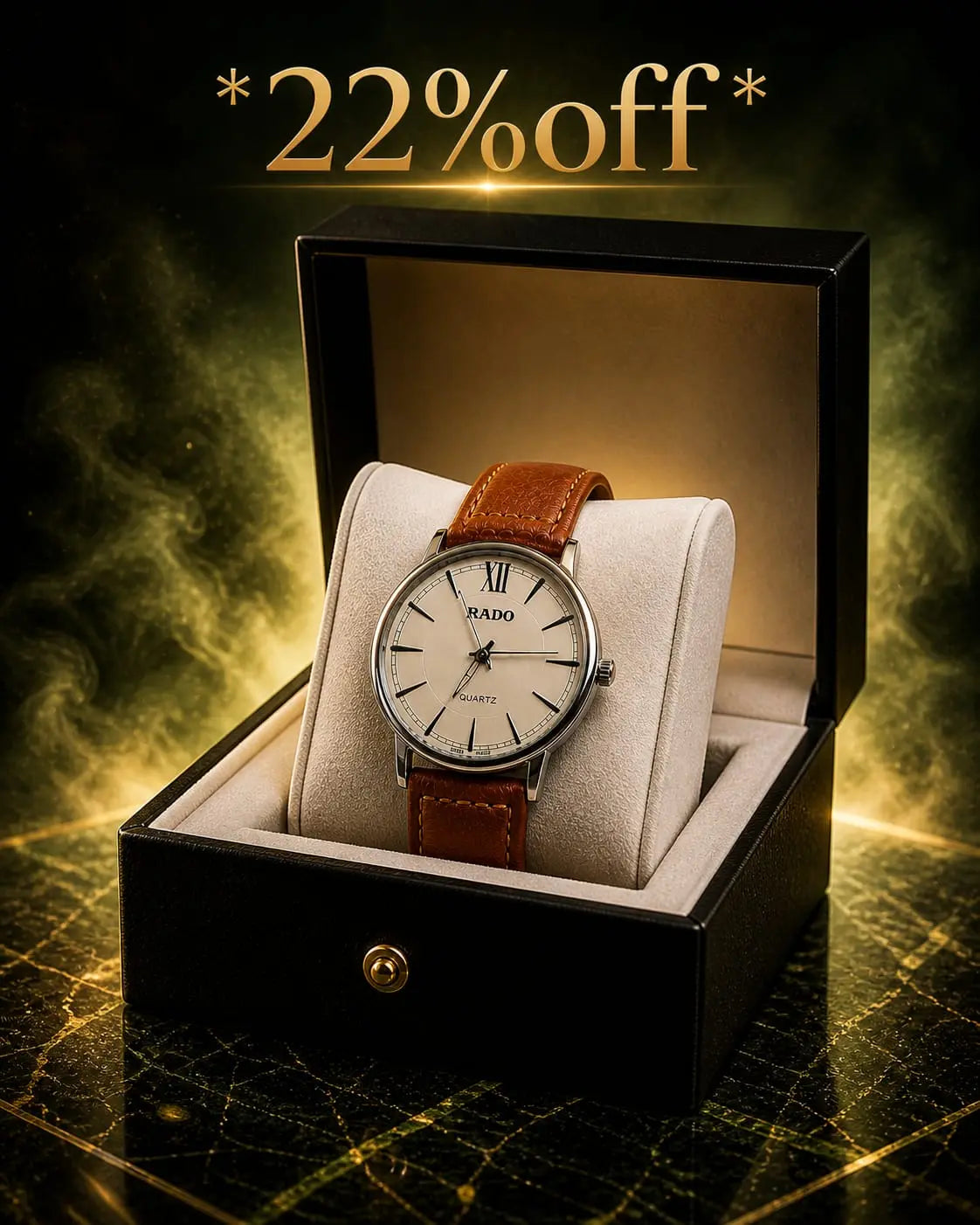 RADO Classic Quartz Leather Watch – Minimalist Luxury Timepiece Lightweight Roman Essentials