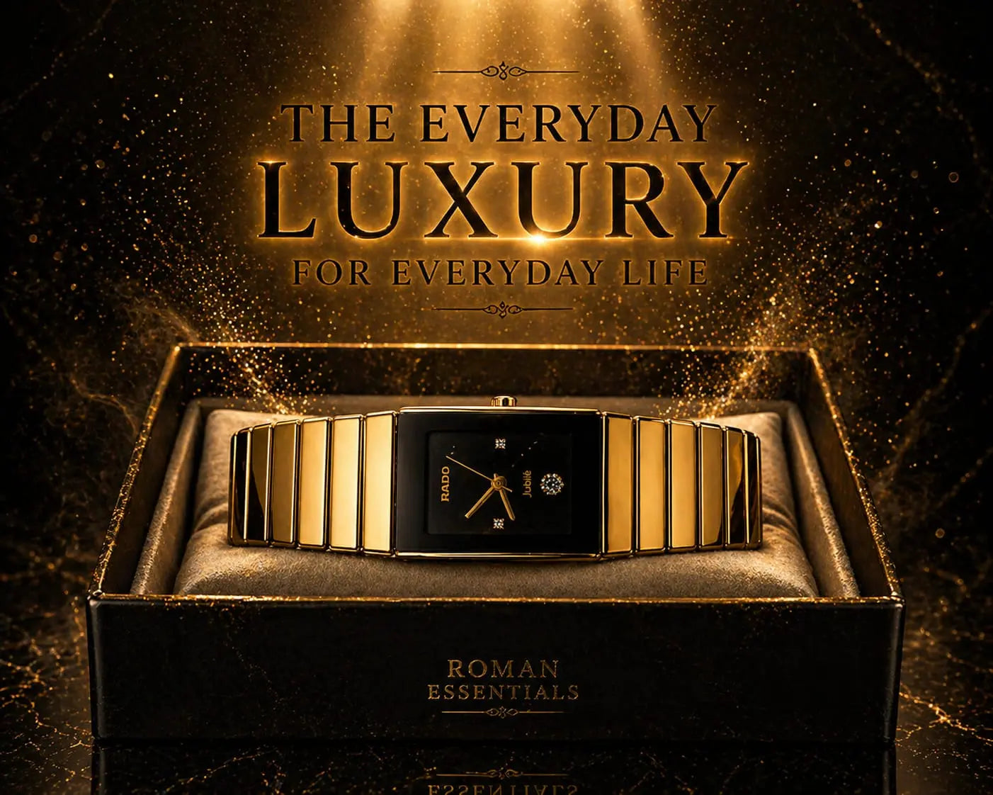 IRADO Gold Bracelet Watch — Premium Stainless Steel Gold Finish, Sleek Integrated Bracelet Design Roman Essentials