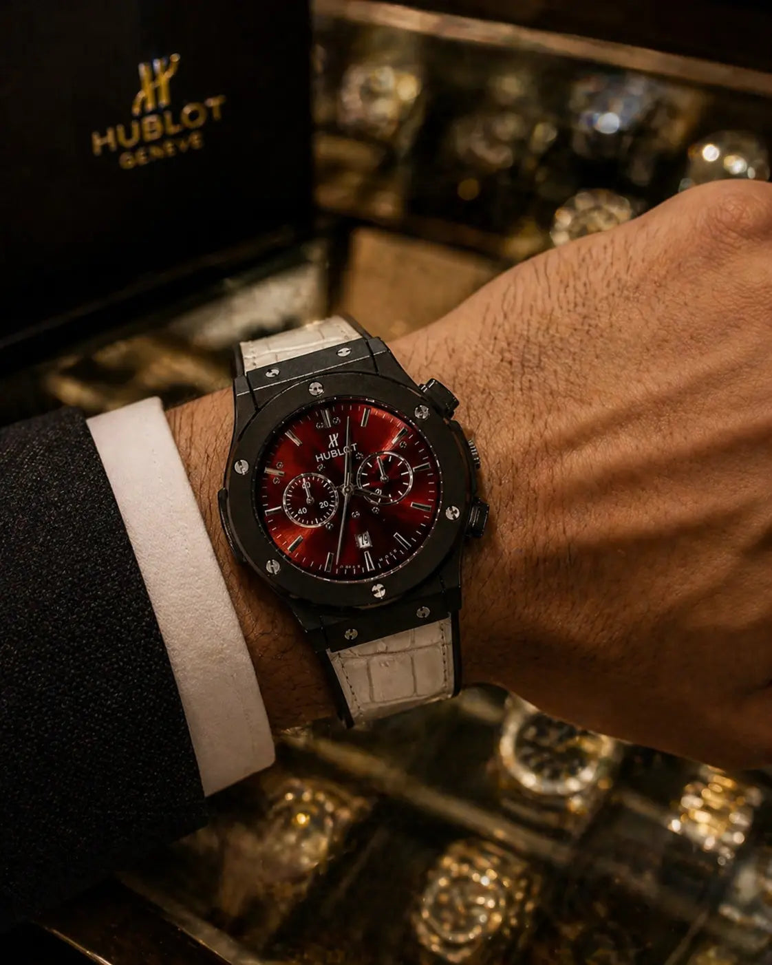 Own the Night – Hublot Crimson Power Edition Classy Watch for Men's Roman Essentials